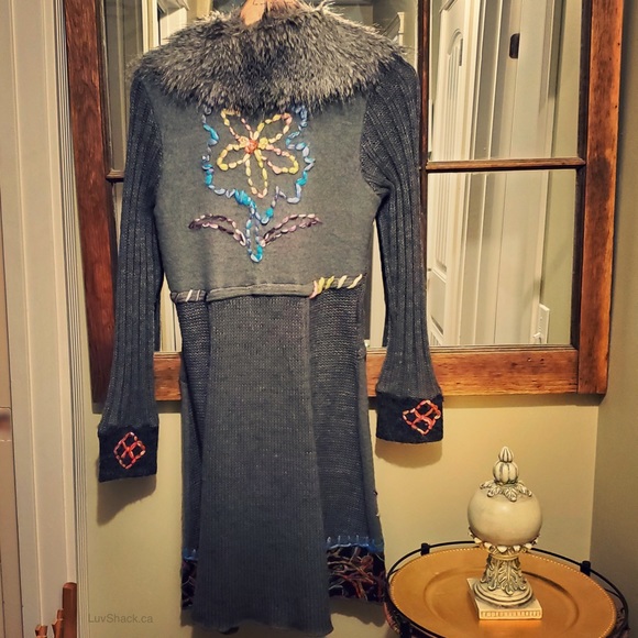 Caroline Morgan Sweater Coat Sz10 - Picture 5 of 8